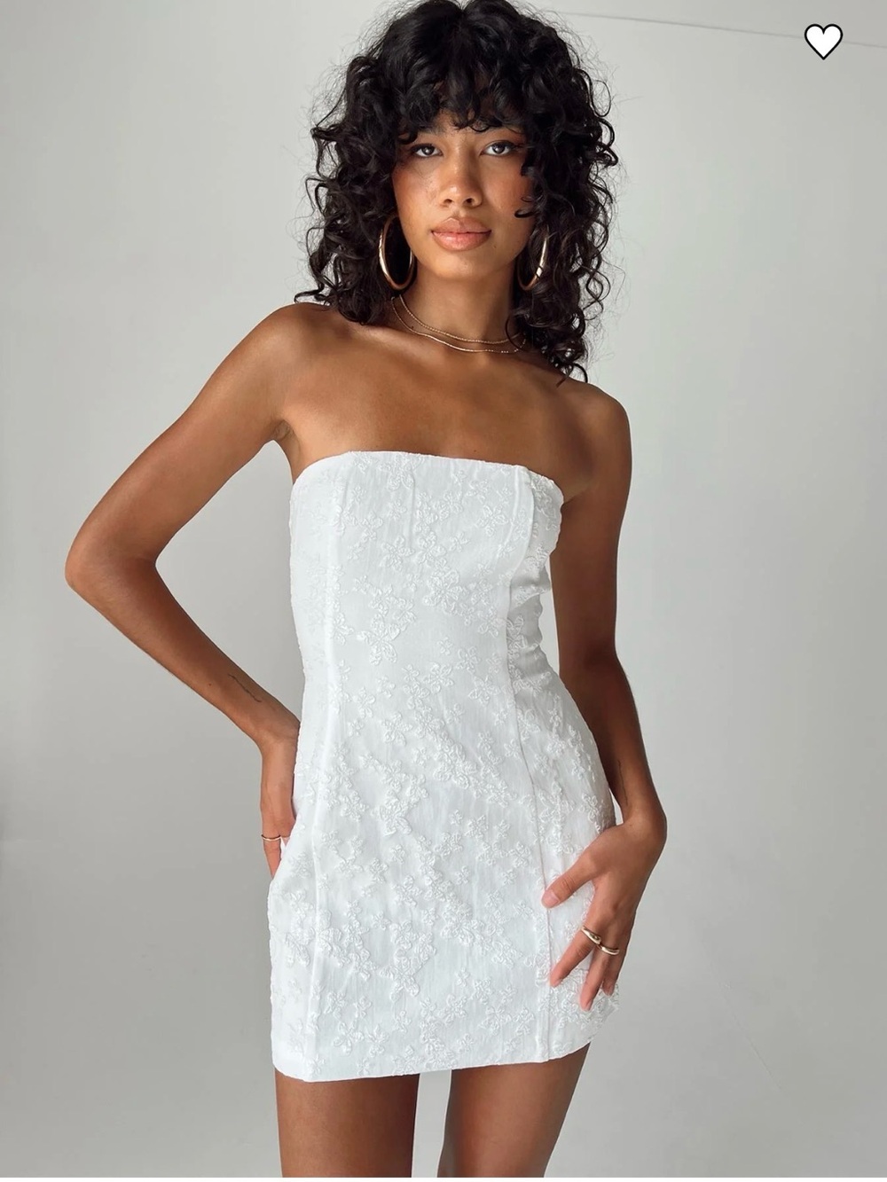 Princess Polly Anja mini White Strapless Embroidered Dress